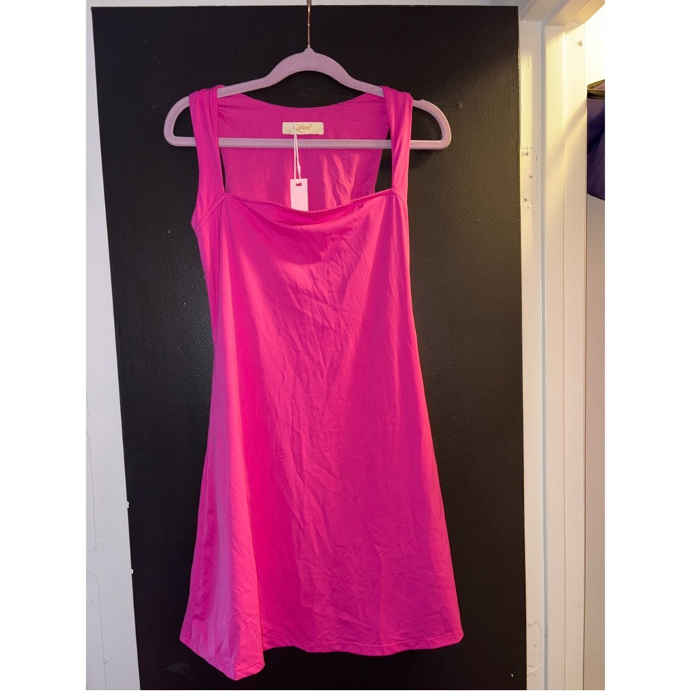 Qinsen Pink Sleeveless Mini Dress